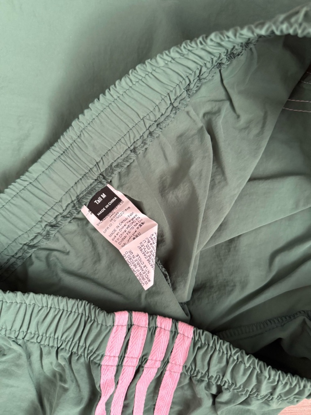 SHEIN Green Track Pants with Pink Side Stripes - Picture 3 of 3